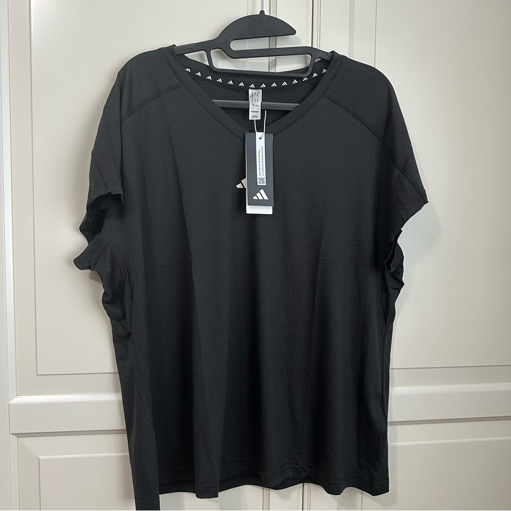 Adidas Aeroready Train Essentials Minimal  Branding V-Neck Tee Plus Size x 2